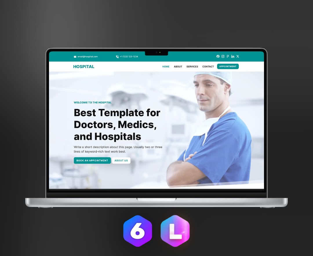 hospital template for blocs website builder